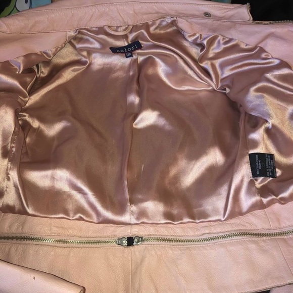 Light Pink Leather Jacket - Picture 3 of 4